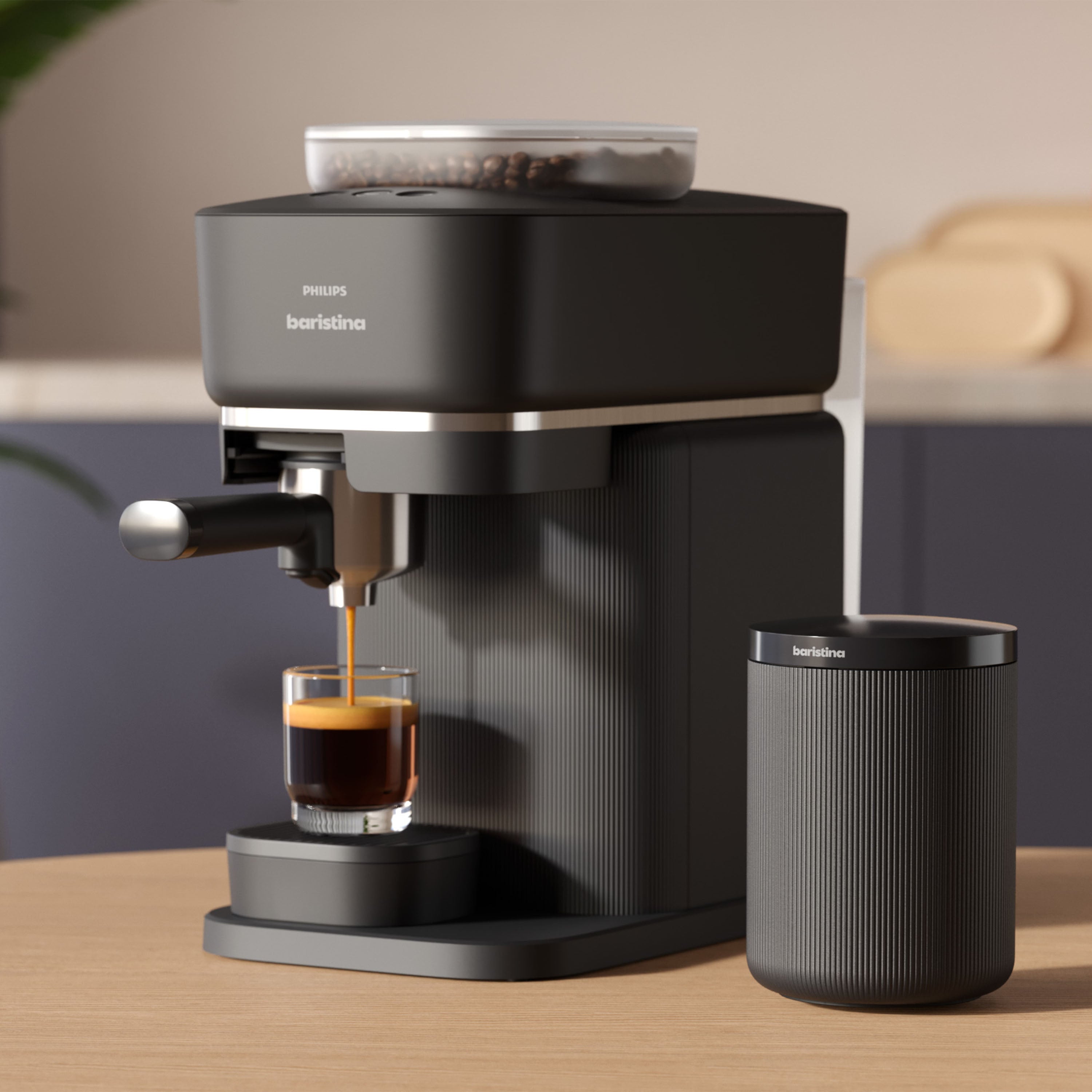 Baristina with Grounds Bin