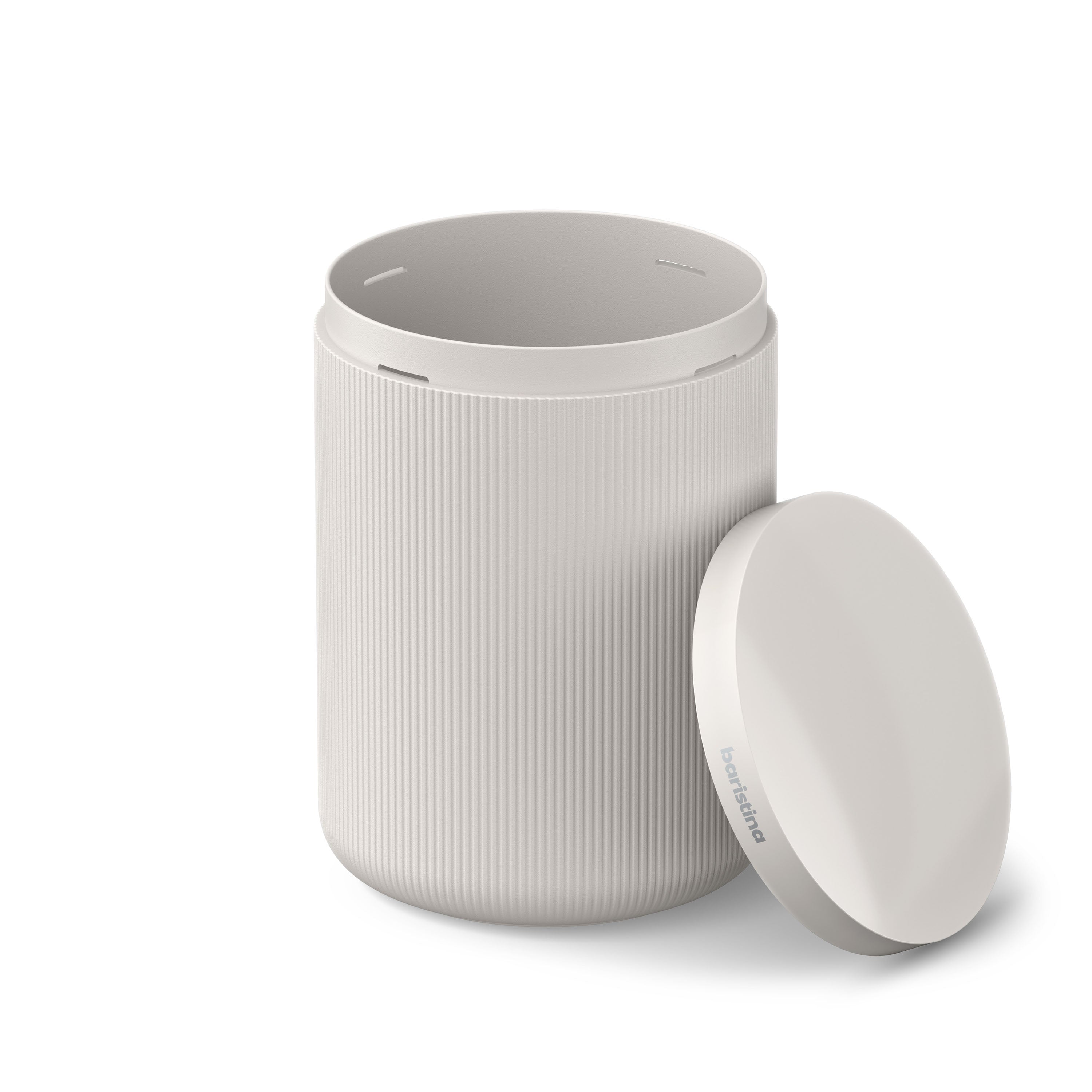 Baristina Grounds Bin, milky white