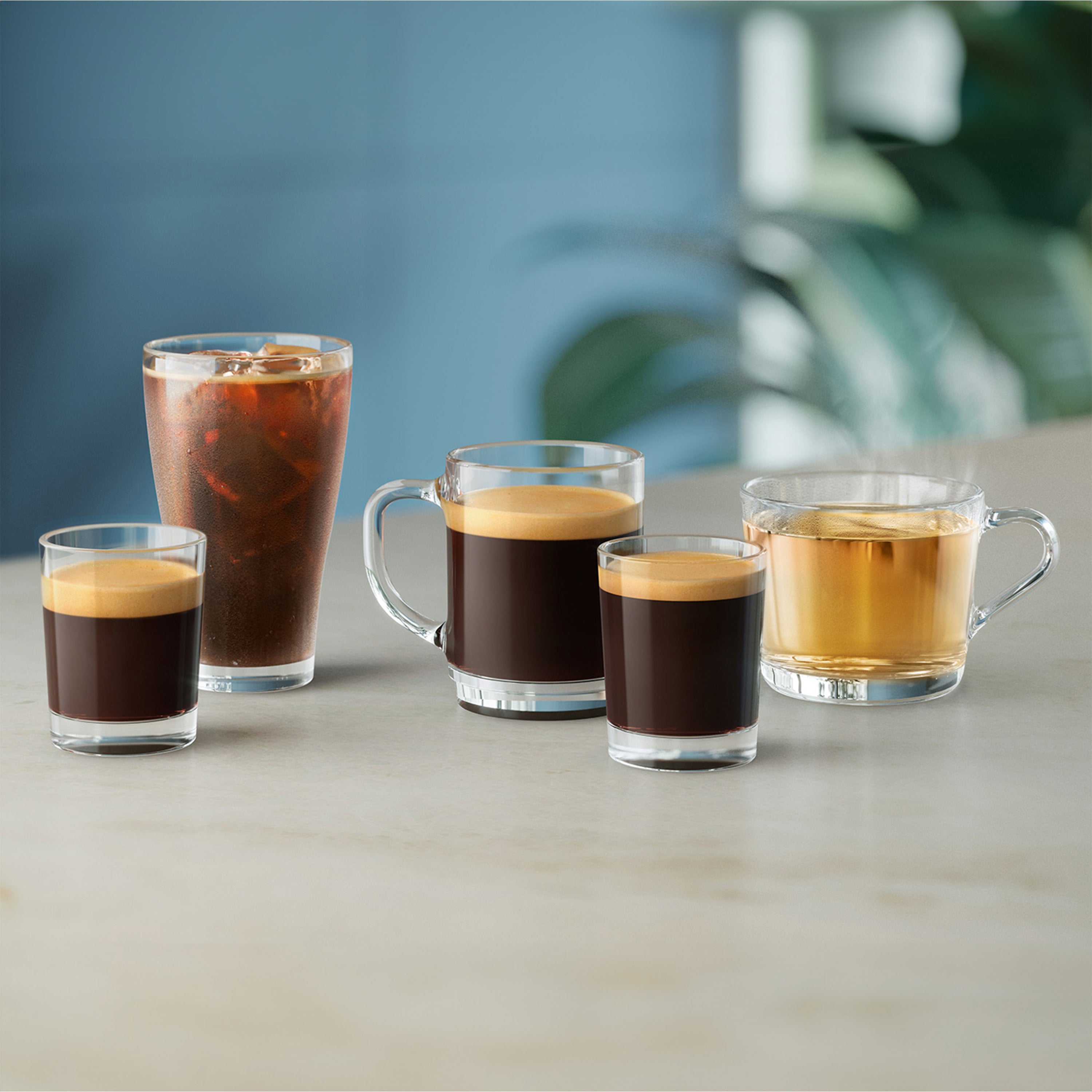 Selection of coffee drinks.