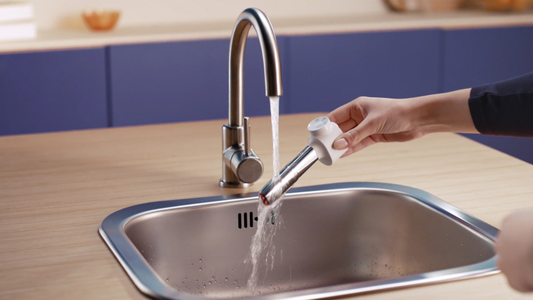 Showing how to clean the smart wand.