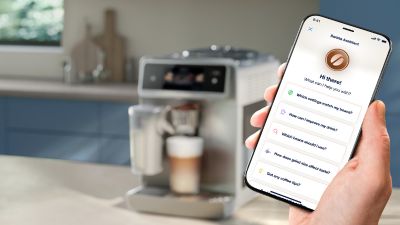 Showing the 8000 series and a hand holding a phone showing the app. 