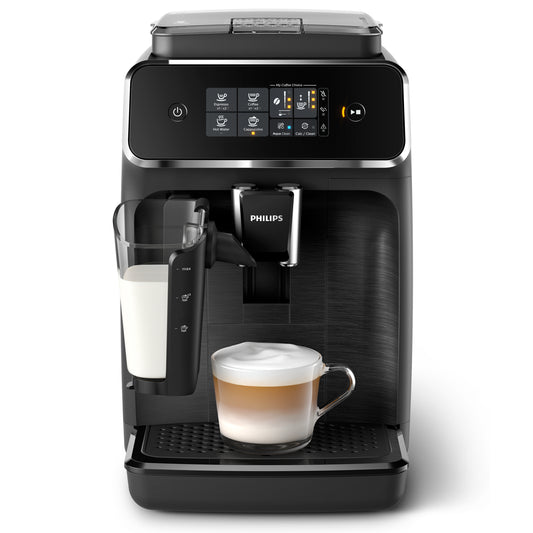 Philips coffee machine with a cup of coffee on a white background