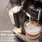 Philips coffee machine with LatteGo Milk System preparing a latte.