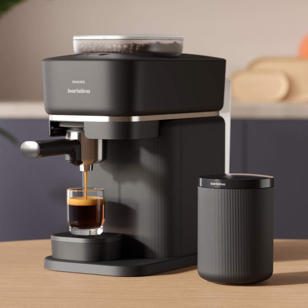 Baristina Coffee Grounds Box, black