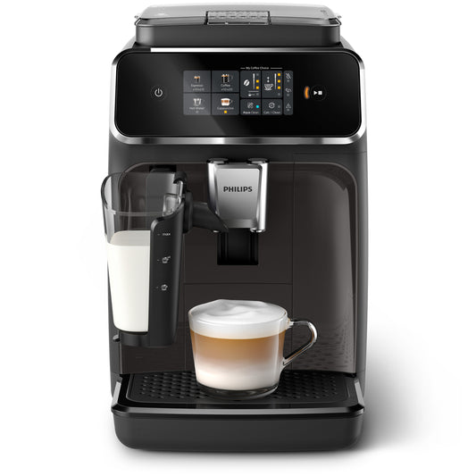 Philips coffee machine with a cup of coffee on a white background