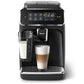 Philips coffee machine with a glass of coffee on a white background