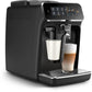Black Philips coffee machine on a white background