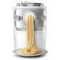 Pasta maker with fresh pasta on a white background