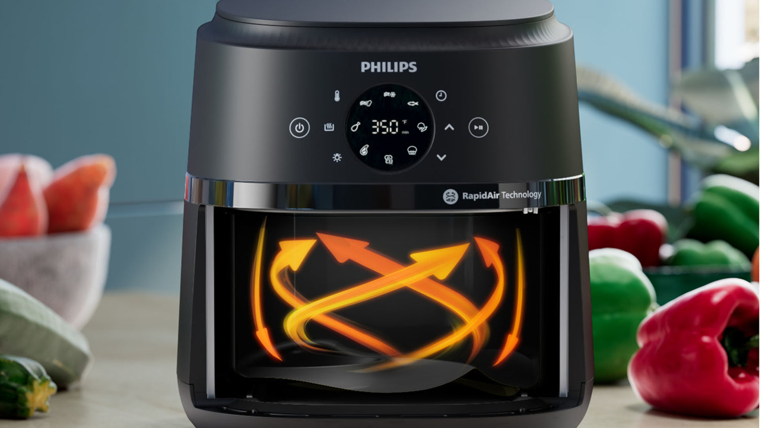 Philips Airfryer 2000 Series RapidAir Technology. 