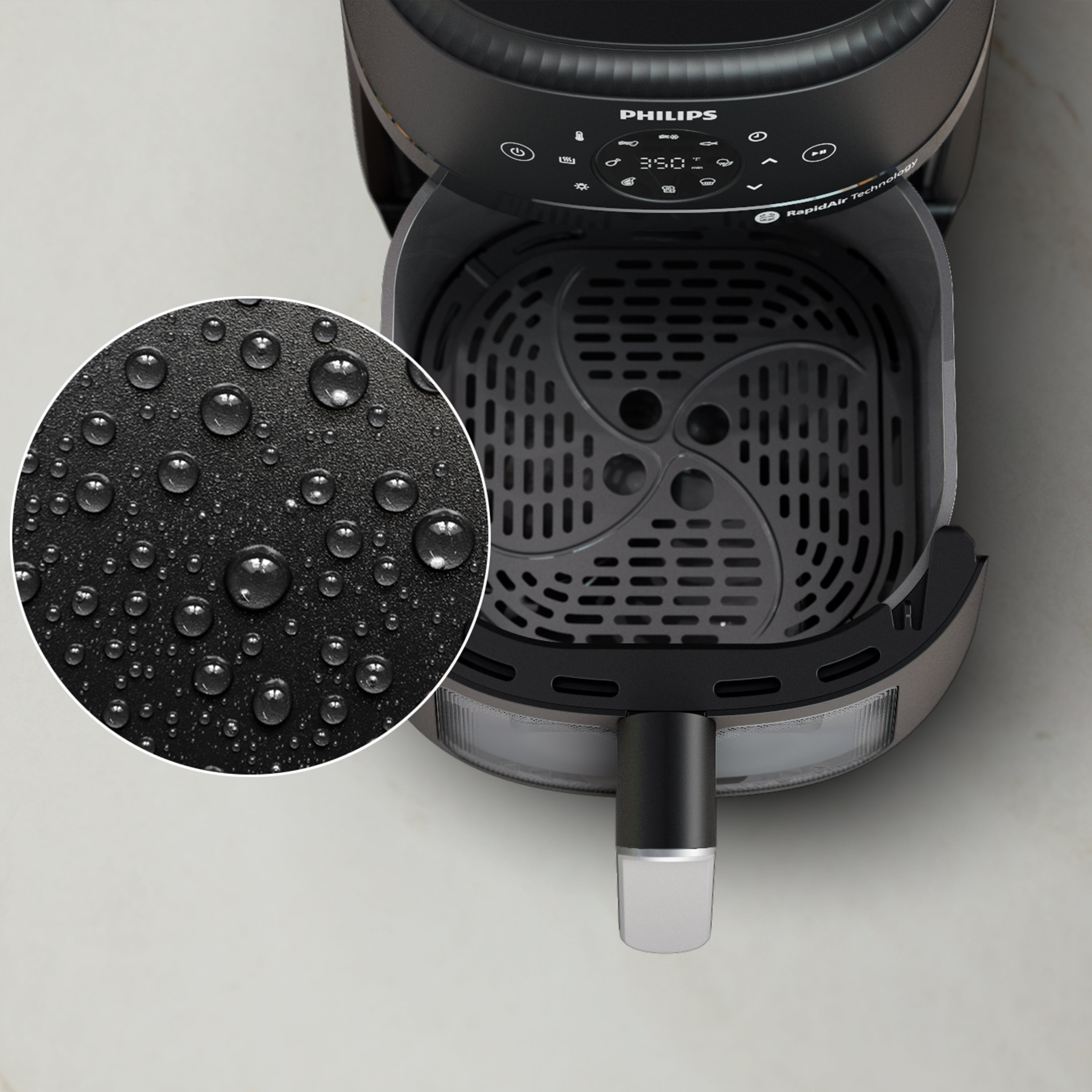 Philips Airfryer 3000 leaves fat behind. 